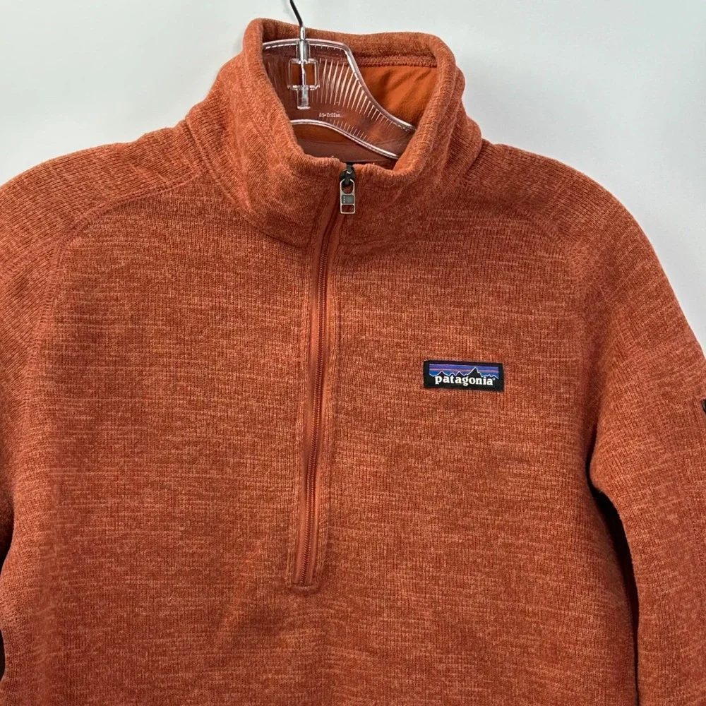 Patagonia Better Sweater 1/4 Zip Pullover Burnt Orange Heather‎ Womens Medium - Picture 2 of 9